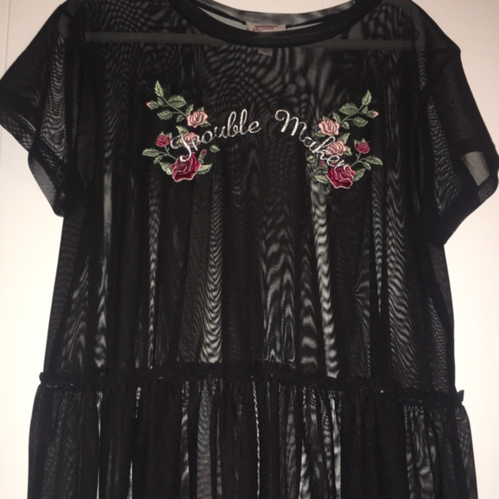 Trouble Maker embroidered blouse